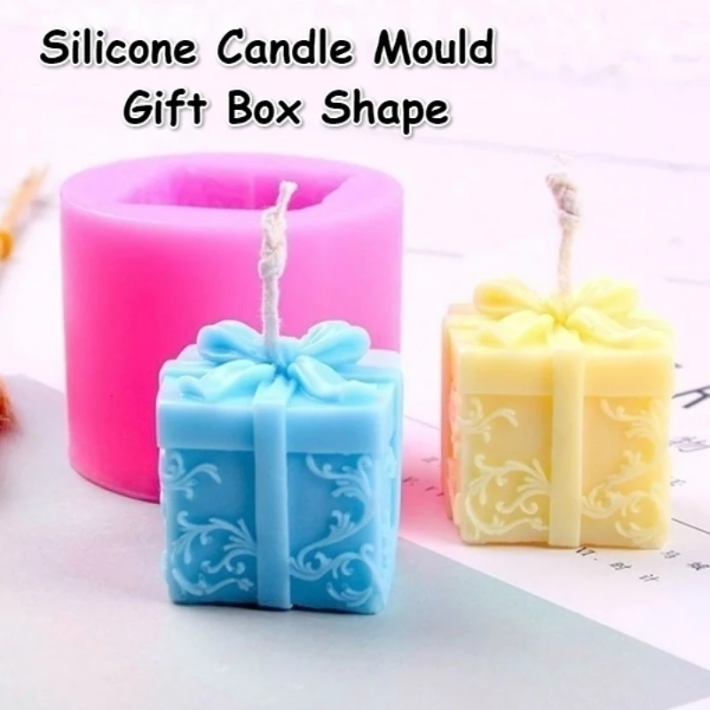 Candle Making Kit,Candle Making Supplies Silicone Candle Mould Gift Box Shape Aroma Candle Gypsum Mold for DIY Soap Making