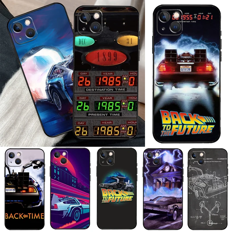 Back To The Future Time Machine Phone Case Per Iphone 11 12 13 14 15 Pro Xs Max Mini Cover Per Iphone X Xr 7 8 Plus Back Case