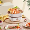 800W Electric Cooking Pot Household Split Rice Cooker Portable Fold Hotpot Electric Skillet Fried Pan Dormitory Multicooker 220V 1
