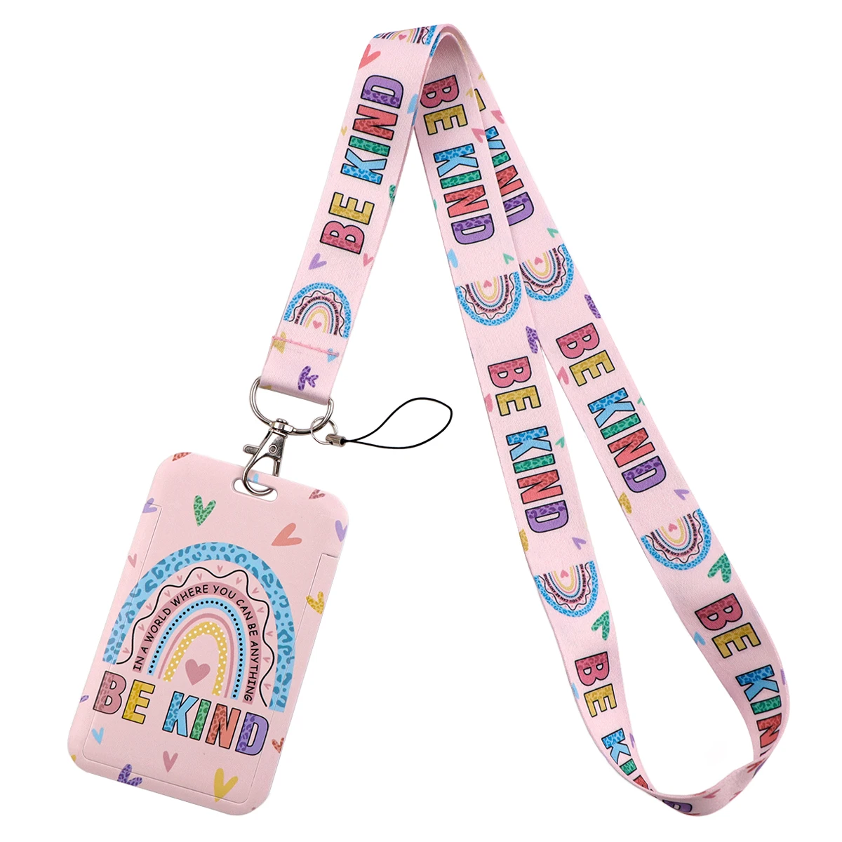 Vibrant Be Kind Quotation Lanyard – Inspirational Neck Strap & Keyring Accessory