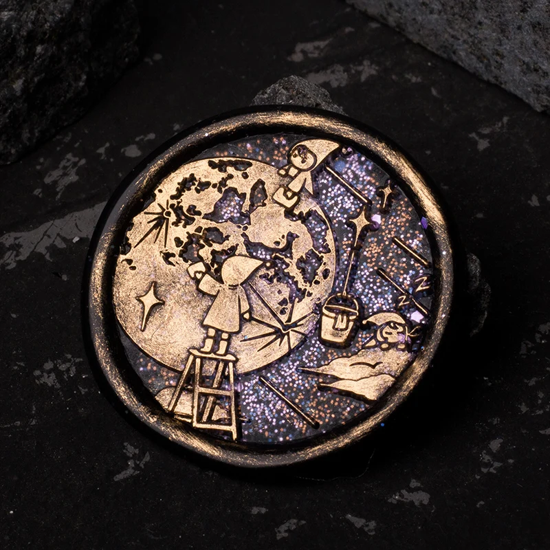 New Wax Seal Stamp Set Cute Girl Embossed Seal Copper Head 3d Relief Brass Head Fire Paint Envelope Scrapbook Fire Wax Toy