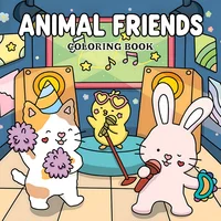 Animated Cute Animals Coloring Book: A Picture Book Adventure Featuring a Group of Friends 1