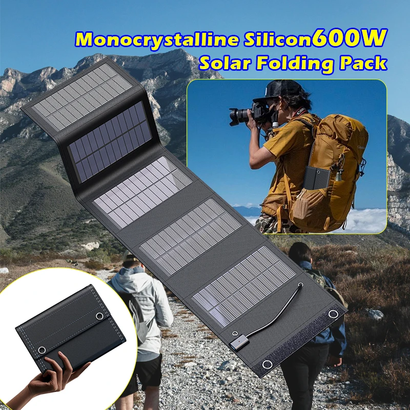 Portable Solar Panel 70W 5V Solar Panel Portable Outdoor with USB Ports for Phone/Tablet/Lights Home Emergency Power Supply Camping/Hiking Solar