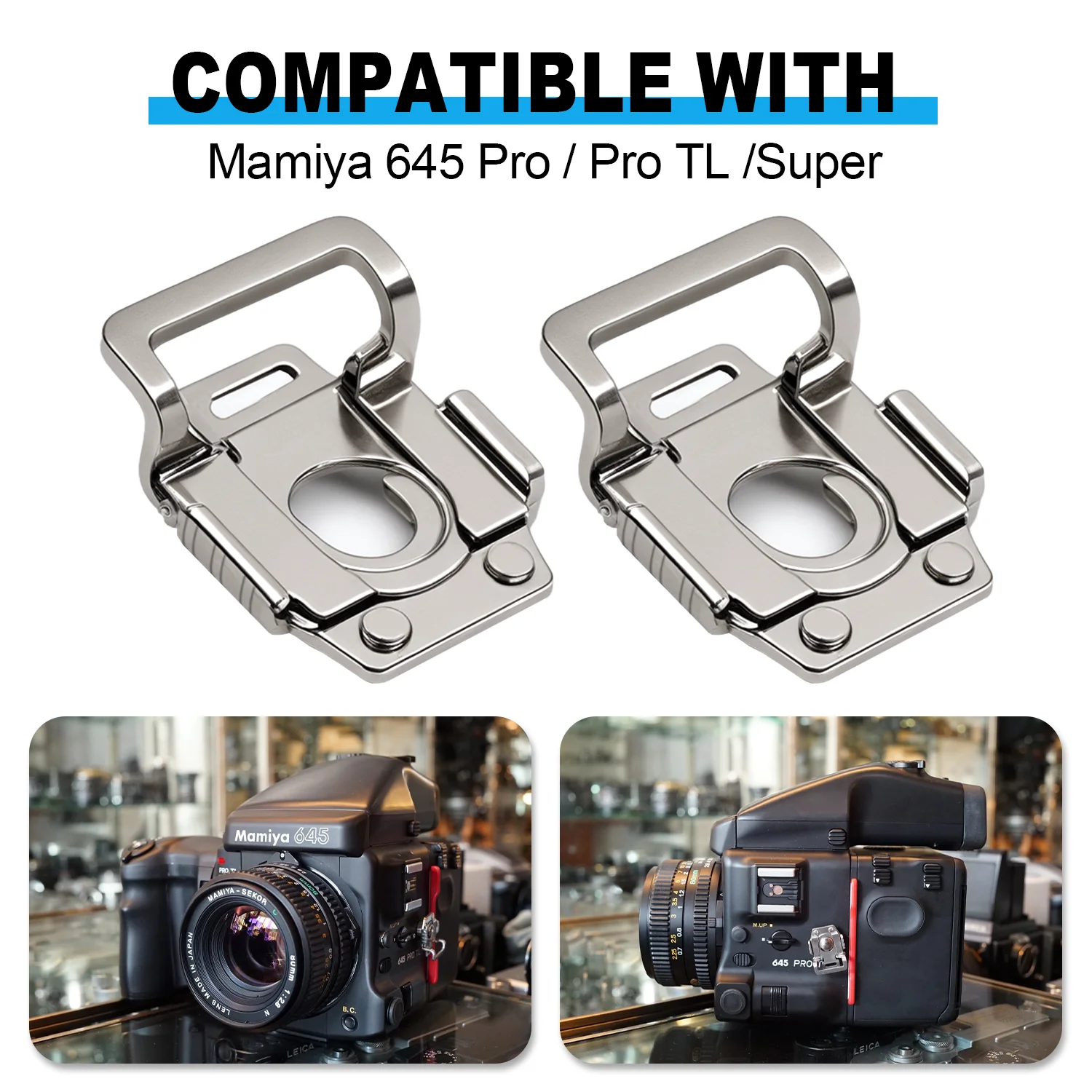 2pcs Mamiya Lugs Shoulder Strap Adapter Clips For Mamiya 645