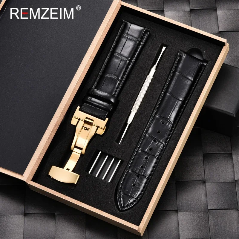 Luxury Calf Genuine Leather Watch Strap with Gift Box
