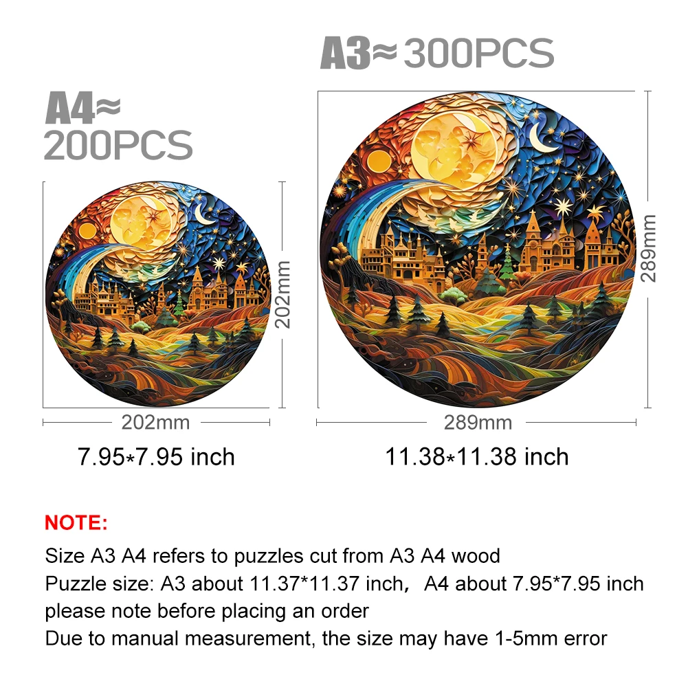 Wooden Puzzle 3D Wood Jigsaw Puzzles Natural Scenery Toys Color Sorting Games Brain Teaser Secret Puzzle Friends
