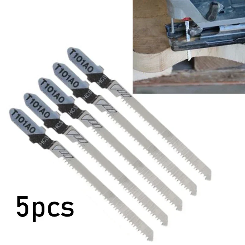 5pcs/set T101AO 4inch HCS T-Shank Jigsaw Blades Curve Cutting Tool For Cutting Wood Plastic Metal Steel Jigsaw Blade Set