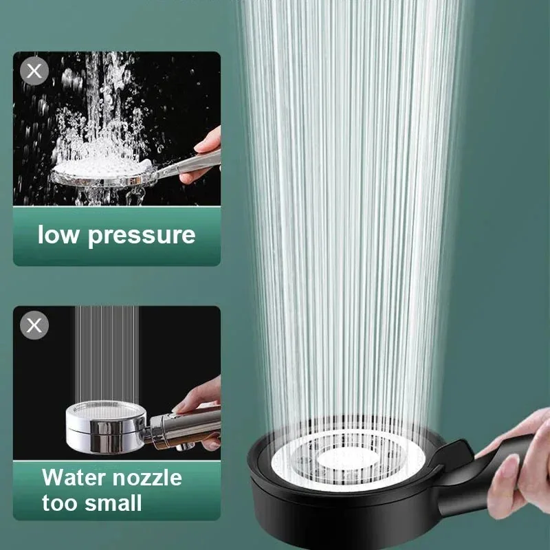 Shower Head High Pressure 5 Modes Water Saving Nozzle Powerful Pressurized, Bathroom High-pressure Water Gun Booster Shower Head