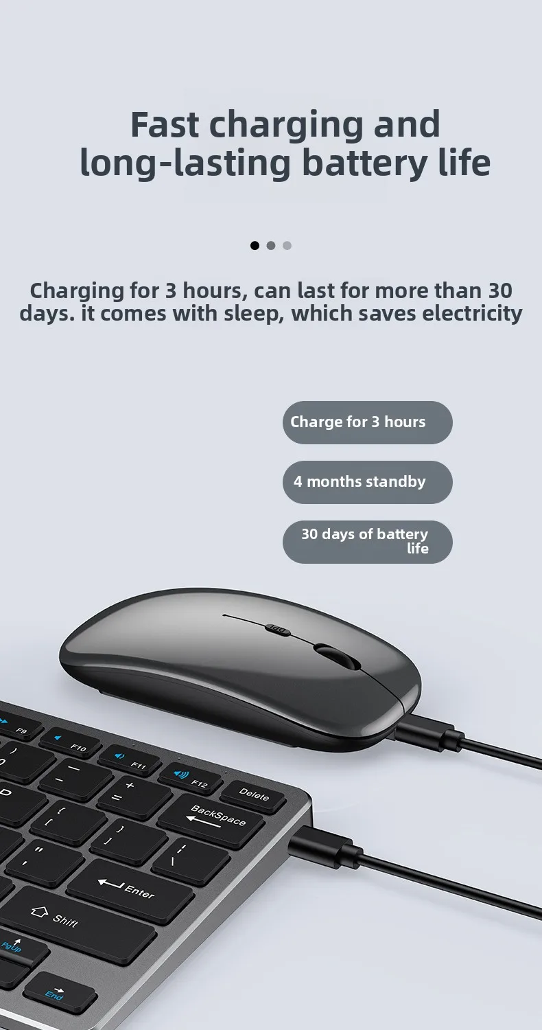 Kabelloses Tastatur Und Maus Set Bluetooth Für Büro Und Pc_voghion.com