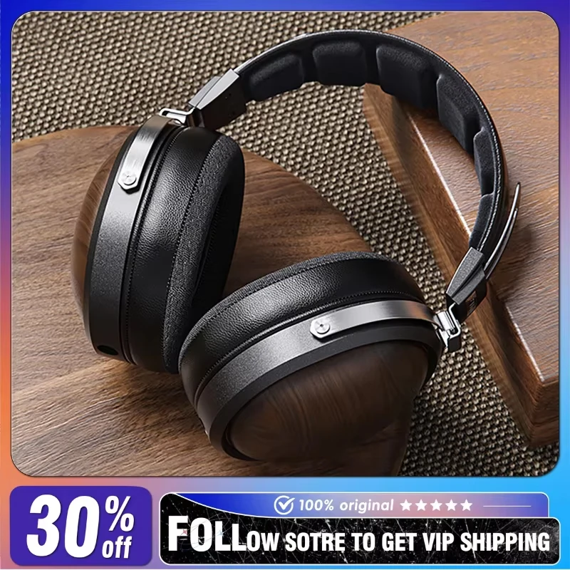 FiiO FT1 HIFI Wired Over-Ear Headphones Walnut Wood 60mm Dynamic Driver Hi-Res Portable Lightweight Esport Custom Headsets 1