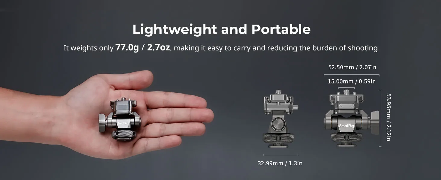 SmallRig DSLR-Kamera HawkLock Schnellverschluss-Monitorunterstützung mit H21 Cold Shoe Mount, Dual Anti-Twist, verstellbare Klemme für Monitor – Detail 8