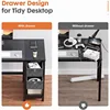 Small Computer Desk, 40X24 Inch Office Writing Work Study Gaming PC Table with 2-Tier Drawers Storage Shelf 6