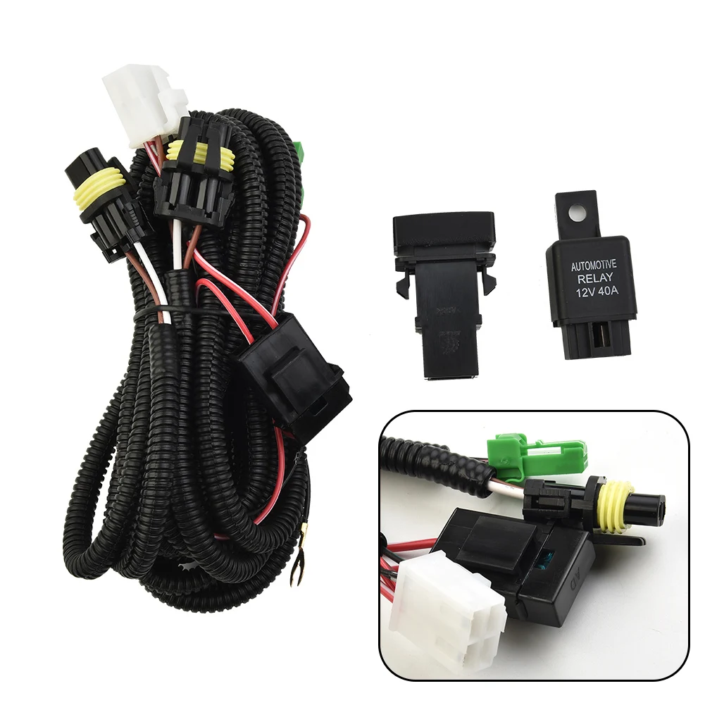 

H11 Automotive Fog Light Harness Socket With LED Indicator Switch + Car Relay