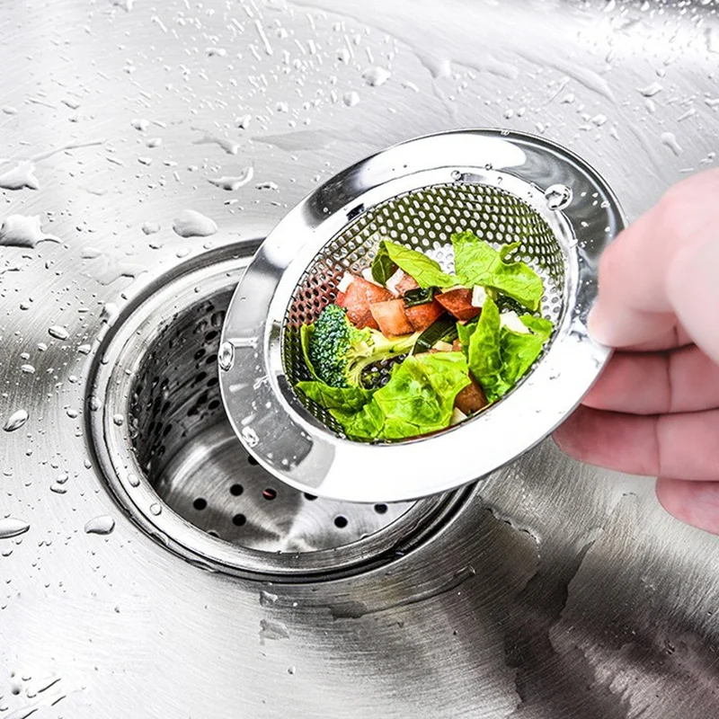 Stainless Steel Sink Drain Strainer for Kitchen Bathroom Metal Mesh Sink Drain Hole Strainer Trap Filter Floor Cover