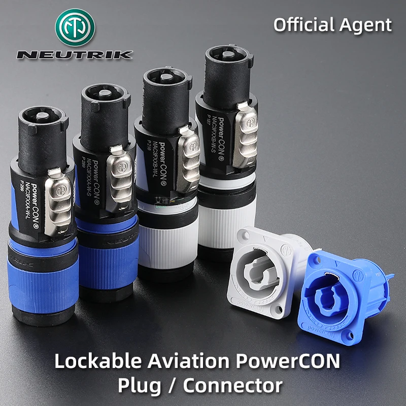 Neutrik Professional NAC3FCA PowerCon Power 20A 250V AC Plug Audio 3-Pin Power Plug For Stage Light And Speaker, 4 Sets