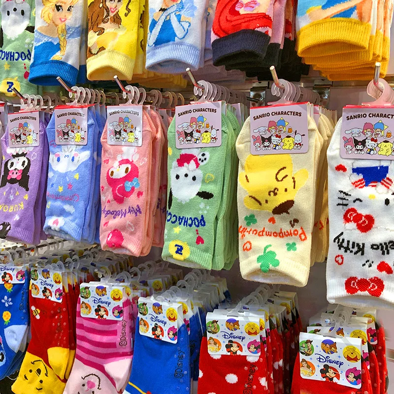 

Милые детские дышащие Короткие хлопковые носки Hello Kitty My Melody Kuromi