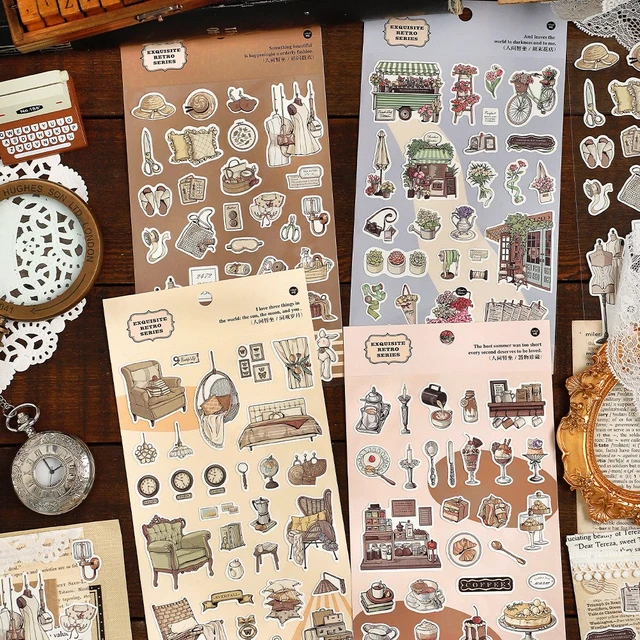 Vintage Stickers Aesthetic Stickers for Journaling Scrapbooking Supplies  Kit - AliExpress