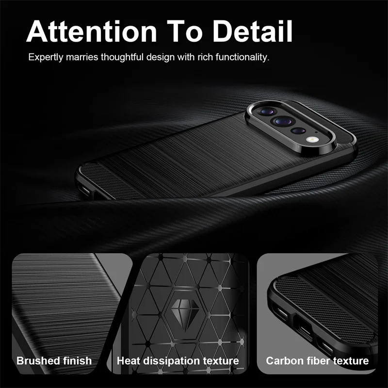 Carbon Fiber Shockproof Silicone Bumper Phone Case Cover