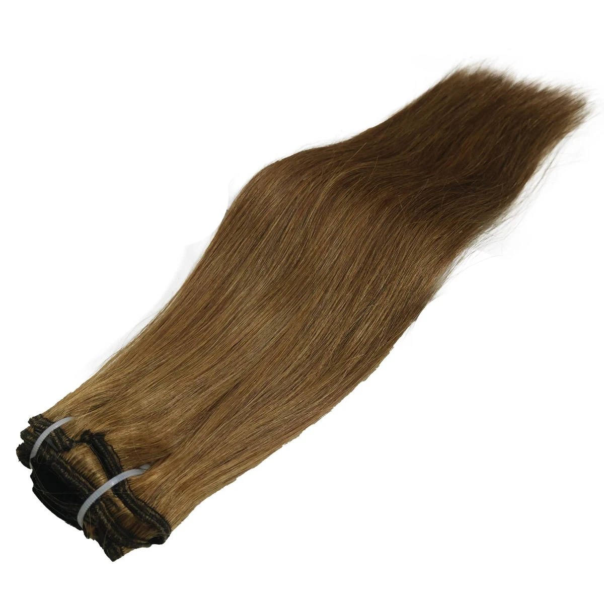 Straight Clip In Hair Extensions Medium Light Brown Color #6 Brazilian Human Hair Clip Ins 8Pcs Extensions 240G Per Pack