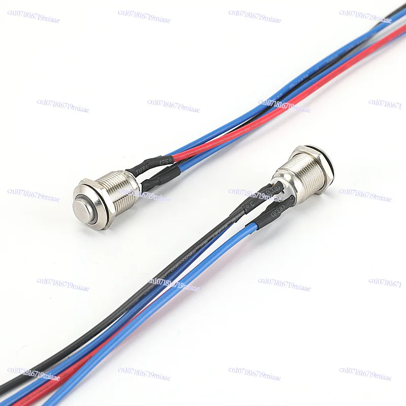12MM 금속 버튼 스위치, LED 조명이 있는 자동 잠금 및 자동 재설정 원형 방수 스위치, 버튼 시작 스위치