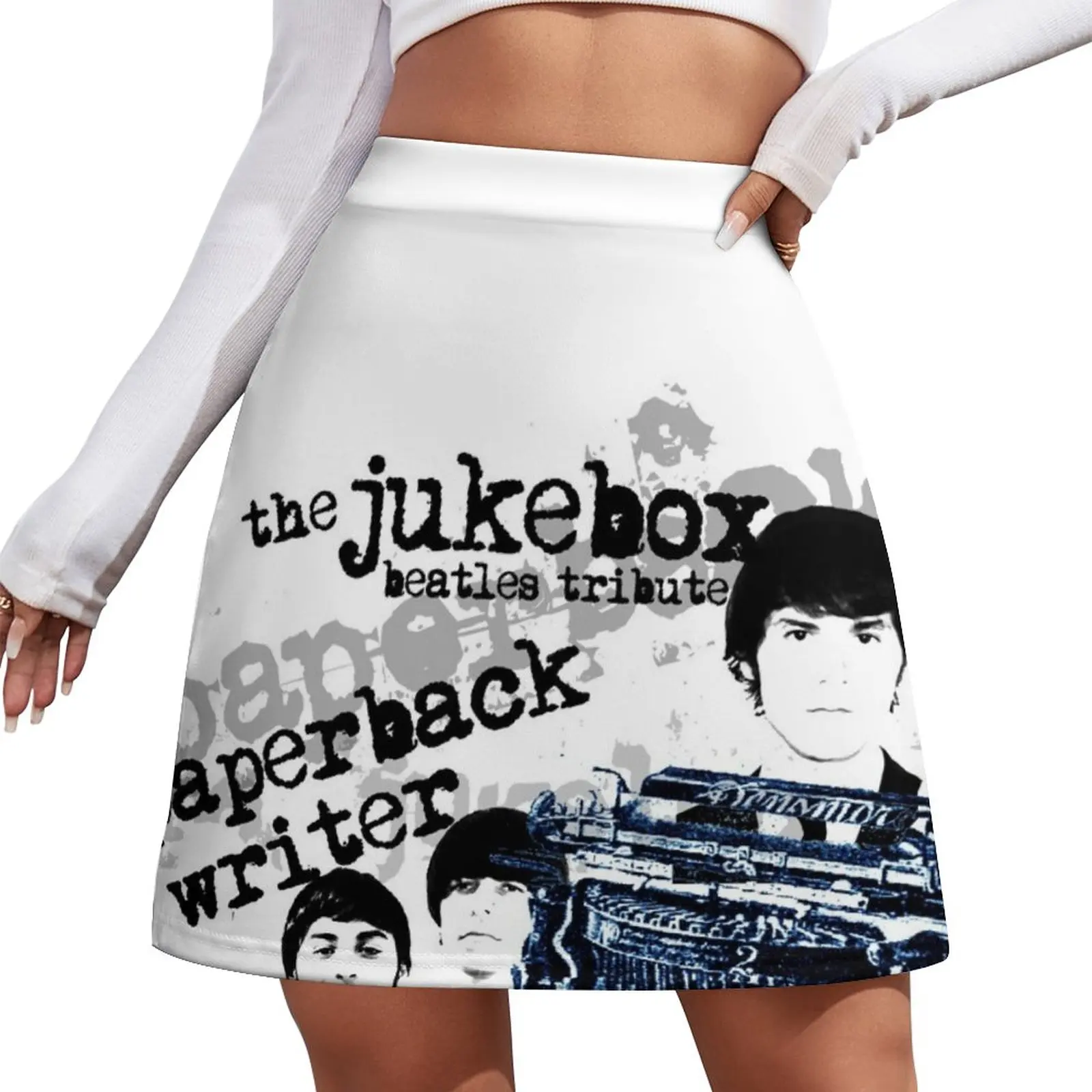Jukebox Paper Back Writer Minigonna Abiti Estivi Per Le Donne 2024 Vestiti Coreani Vestiti Vintage Da Donna Anni '90