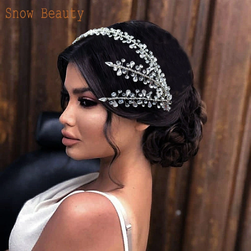 DZ035 Rhinestone Bridal Headband Bride Tiaras and Headdresses Crystal Wedding Hair Accessories Pageant Tiara Bride Hair Ornament