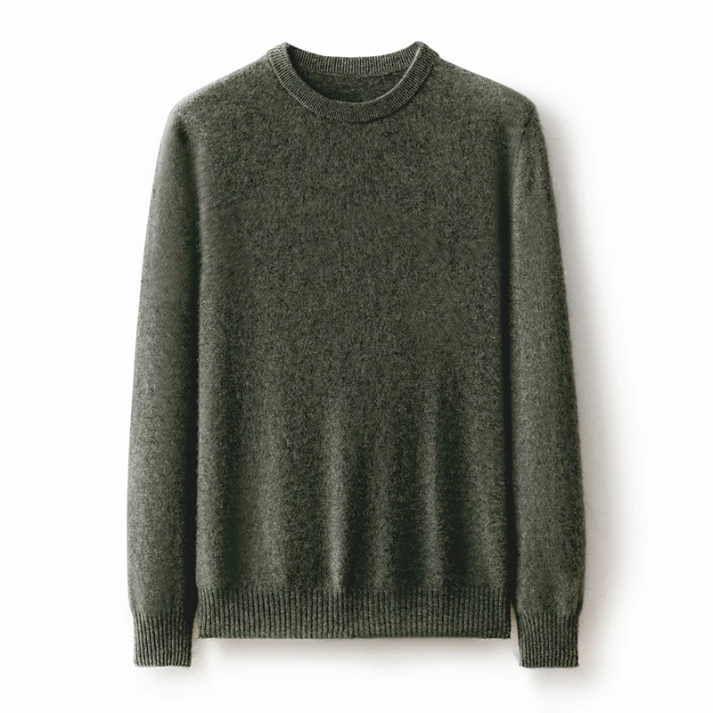 100% Cashmere Sweater Men's Fashion Classic O-Neck Pullover First-Line Ready-To-Wear Business Casual Knit Sweater Winter Tops
