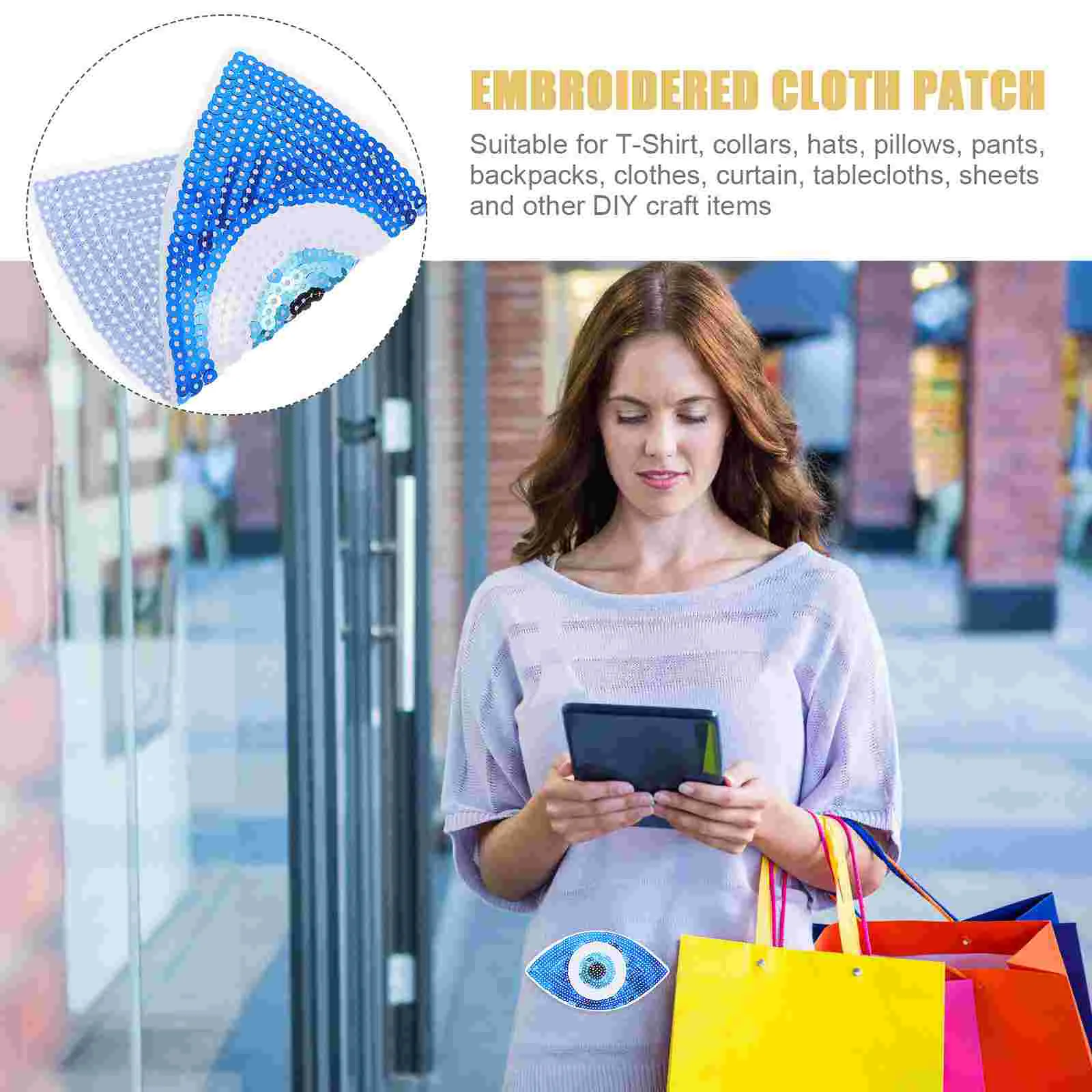 DIY 바느질 패치 의류 스팽글 자수 공예 아플리케, 눈 의류 액세서리, 5 개