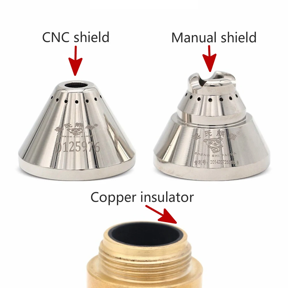 P80 Cutting Torch Consumables P-80 Machine Nozzle Protective Cover Replace Cap Shield Cap Metal Prote Ceramic Sleeve Insulator plasma cutter consumables kit
