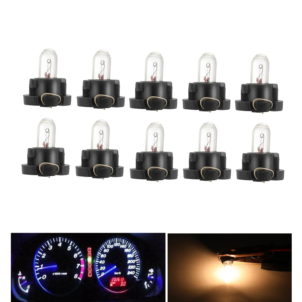 

5/10Pcs T3 T4.2 Led Bulbs Car Interior Lights Auto Warming Indicator Lamp 12V 4300K Yellow Instrument Bulb Halogen Bulbs