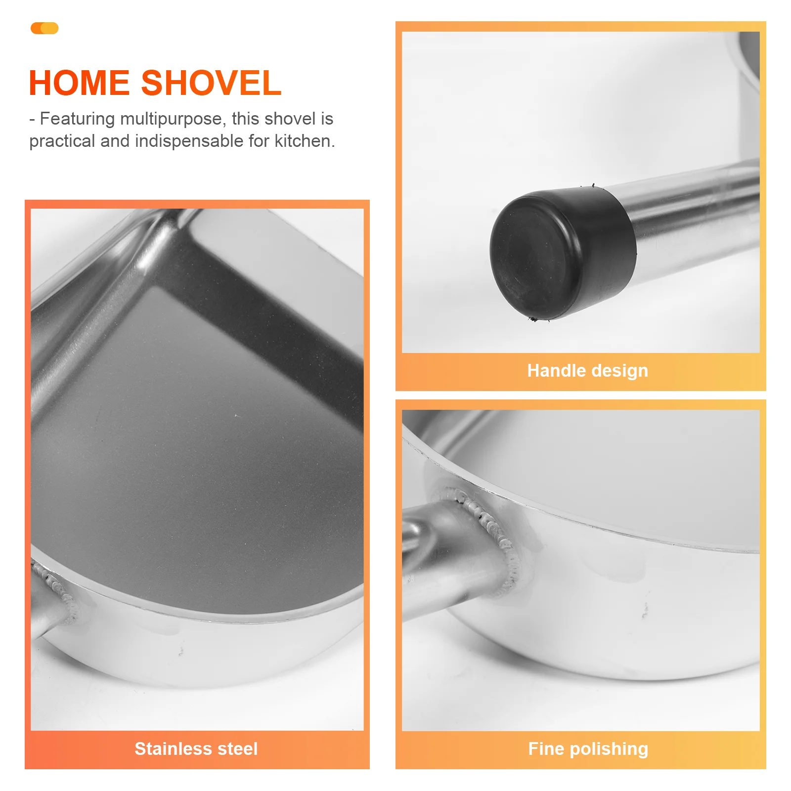 Stainless Steel Dustpan Kitchen Cleaning Simple Home Household Garbage Plastic Office 4