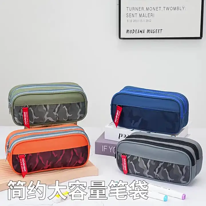 Doyomtoy Etui met dubbele ritssluiting, pennenetui voor videogames, etui met grote capaciteit, pennenetui voor themapennen, pennenetui voor kinderen, Paars, Etui