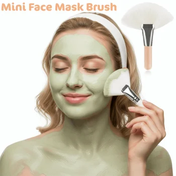 Pennello Portatile Mini per Maschera Viso, Pennello Morbido a Scaglie per Fondotinta in Polvere, Pennelli Trucco con Setole in Fibra Morbida Senza Profumo