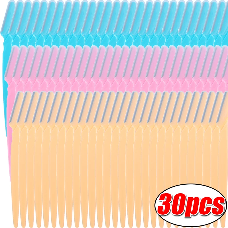 Eyebrow trimmer set 6-30pcs portable face razor eye brow epilation eyebrow trimmer blade shaver hair removal cutters safety razor woman makeup