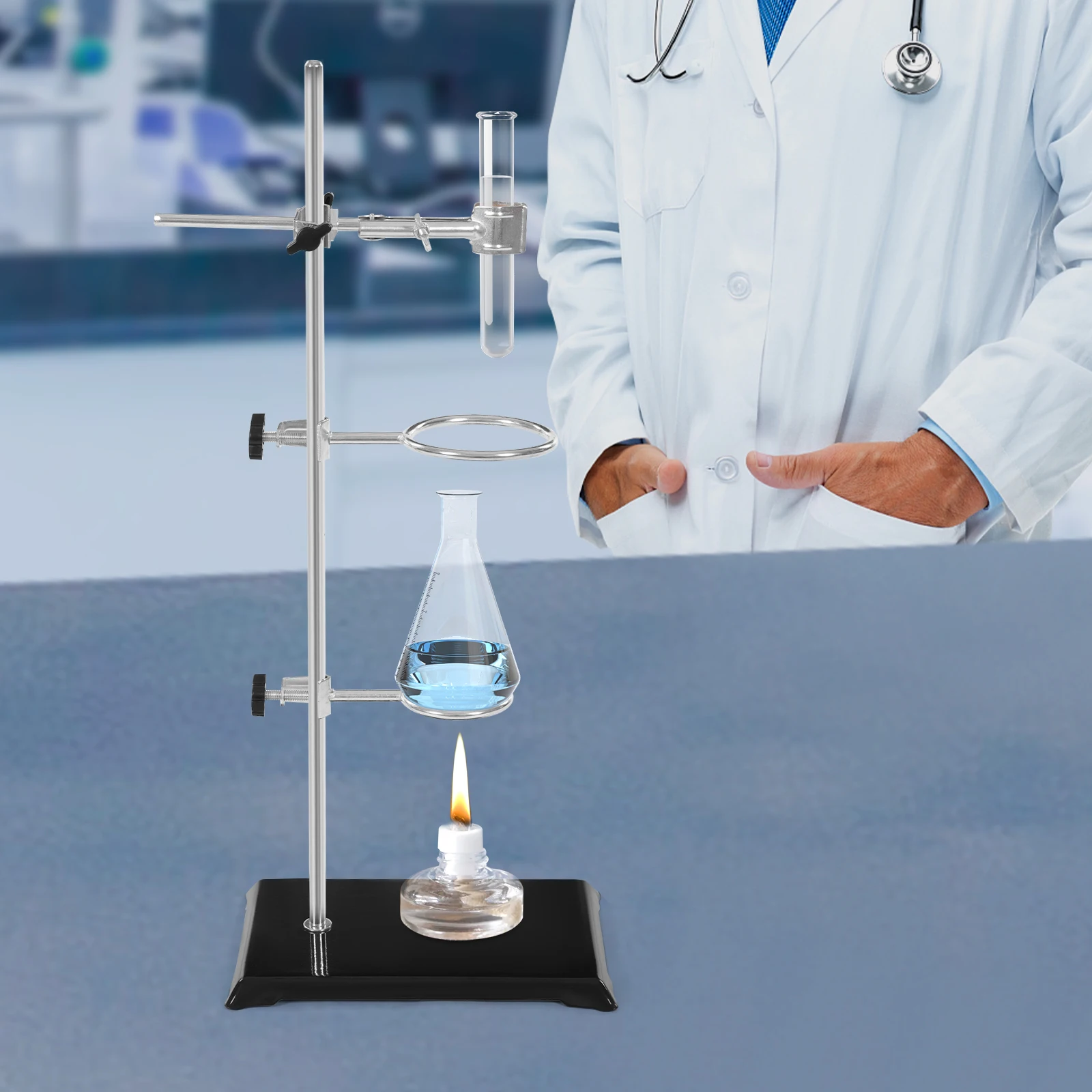 LabZhang Abrazadera De Laboratorio De 3 Puntas Para Ajustar