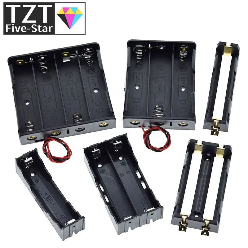 Battery Holder 1X 2X 3X 4X 18650 Battery Holder Storage Box Case 1 2 3 4 Slot Battery Container Wire Lead Arduino DIY KIT