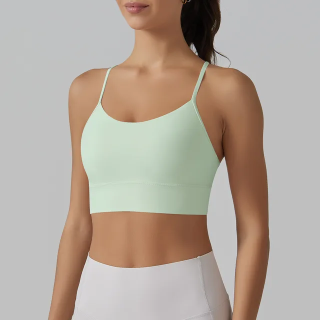 Women's Solid Colour Yoga Bra Quick Drying Sports Tops Runing Push Up Gym Tights Sweat Absorbing Training Clothes Sportwear 2