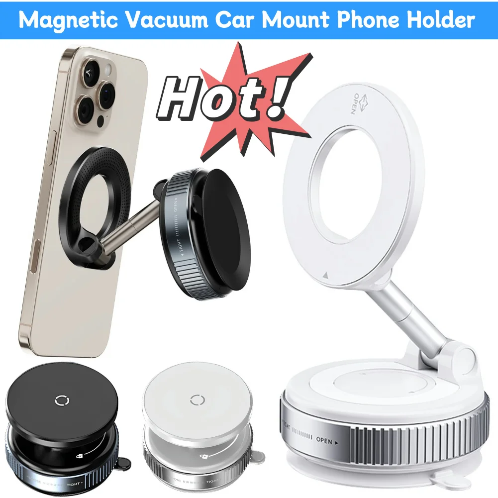 Magnetic Vacuum Suction Cup Car Phone Stand Folding Mobile Phone Stand Foldable Car Navigation Holder For Gym Bath Shower