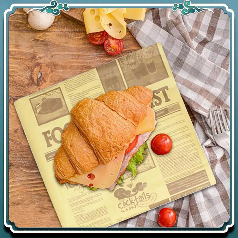 Grease Resistant Sandwiches Pizza Wrapping Sheets Turmeric Paper Fast Food Wrapping