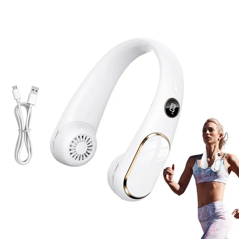 

Шейный вентилятор, перезаряжаемый персональный портативный кулер для шеи, охлаждающая пластина, безлопастный шейный вентилятор, перезаряжаемый дизайн наушников, 5 скоростей