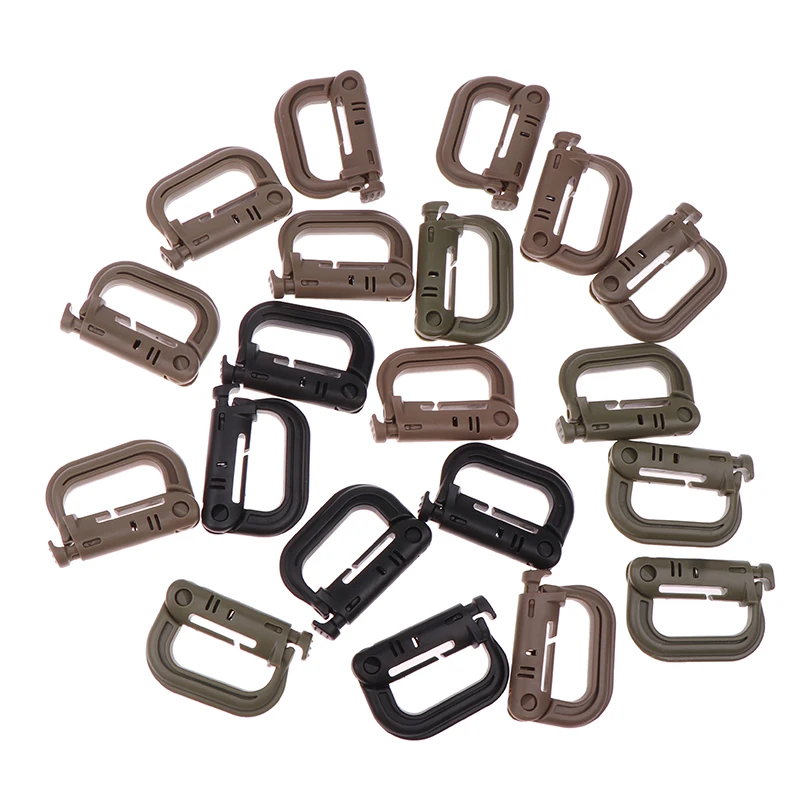 5Pc Plastic Grillo Moschettone D-Ring Clip Molle Fettuccia Zaino Fibbia Snap Lock Grimlock Multi Outdoor Escursionismo Campeggio Gear