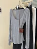 Slim Fit Long Sve U-Ne Sun Protection Cover up T-irt Women's Korean Sle Thin Micro Translucent Outdoor Air Condition...