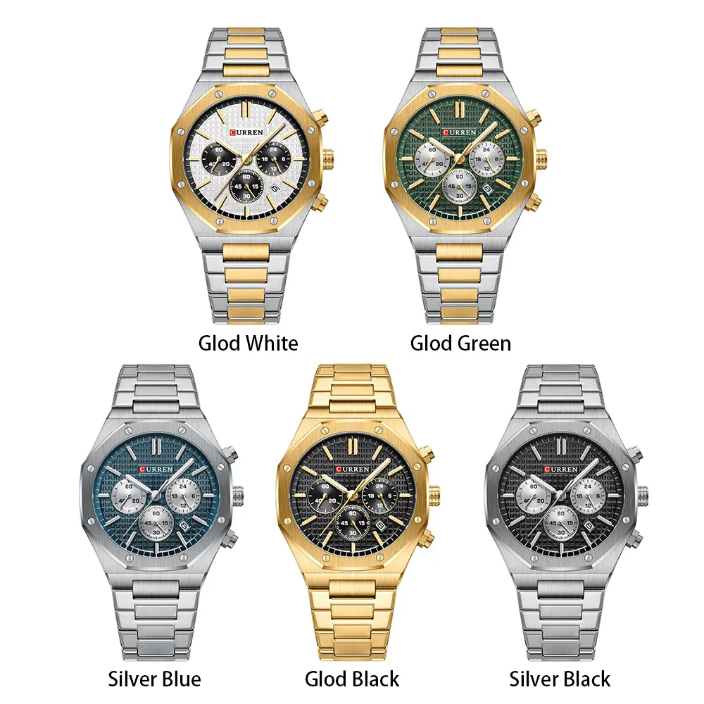 Curren 8440 Men Watch Business Militray Wristwatch 6-Hand Chronograph Quartz Casual Fashion Luxury Relogio Masculino 6
