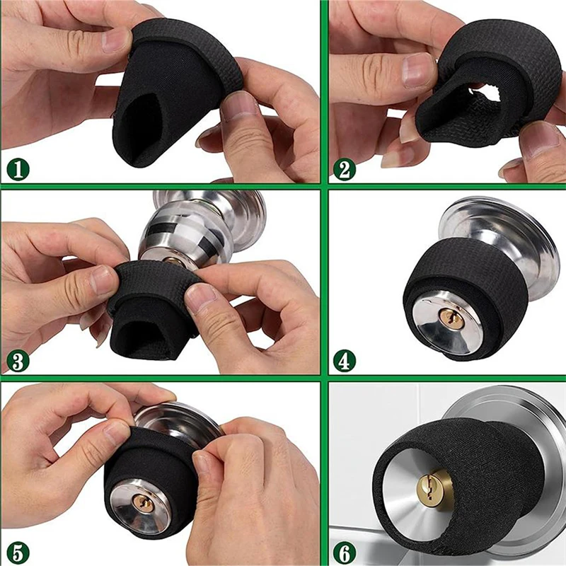 Door Knob Cover Round Handle Cover Anti-collision Waterproof Anti-slip Elastic Anti-Static Lightweight Door Grip Protector