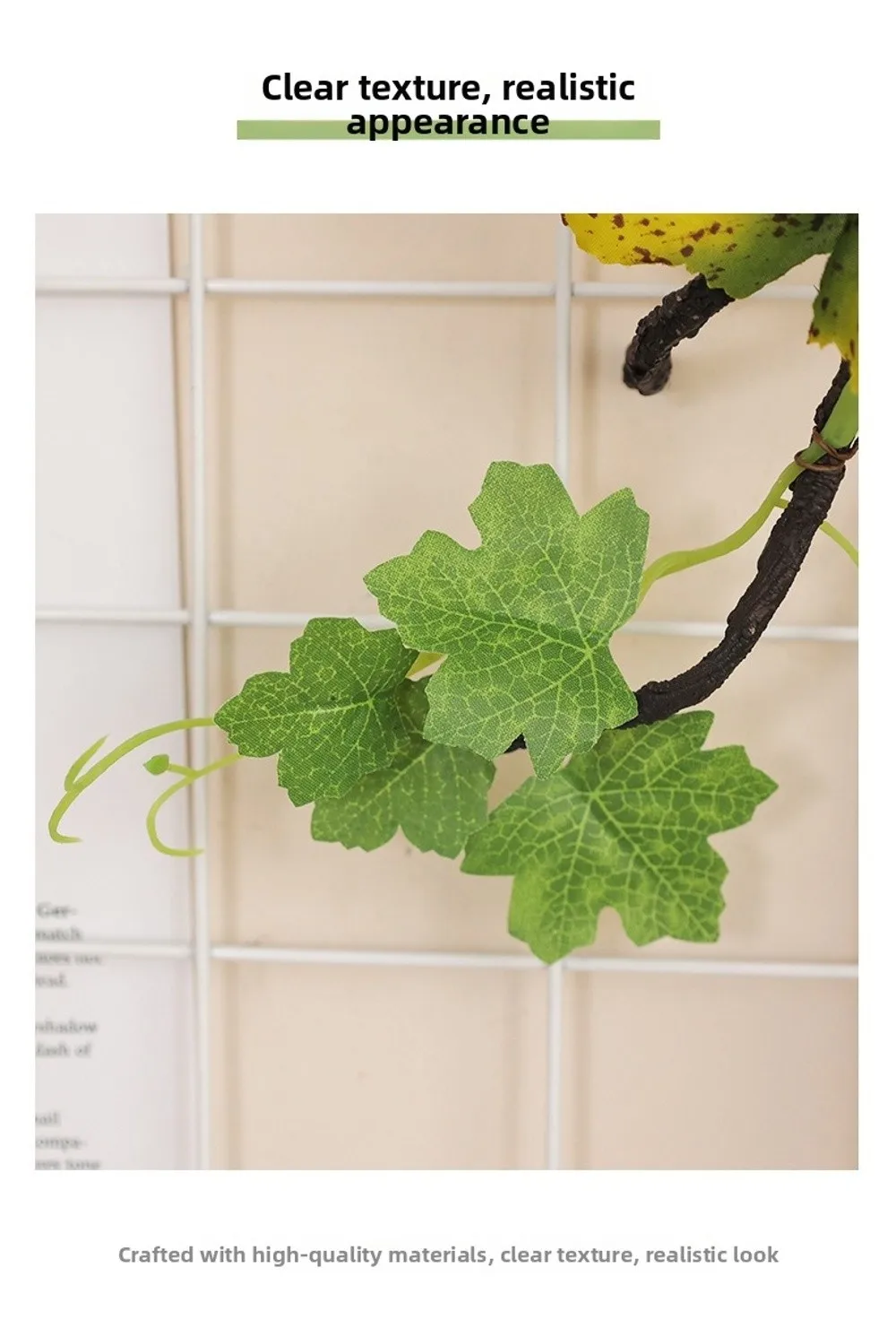 Wandbehang Künstliche Rattanranke DIY Weinblätter Künstliche Kunstpflanzen Baumkranz-Form Dekorative Kunstzweige Heimdekoration – Detail 4