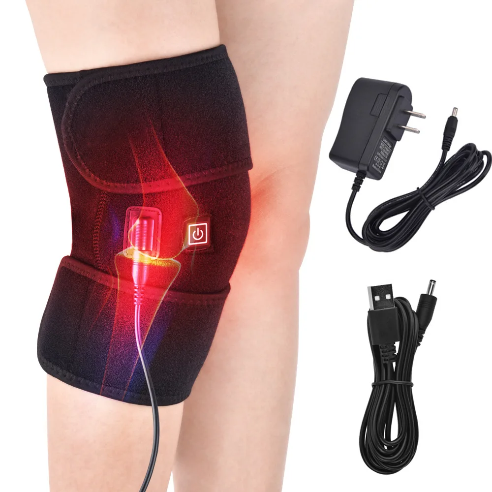 3 Electric Heating Knee Pads Moxibustion Hot Compress Warm Protective Gear Old Cold Leg Joint Therapy Instrument electric heating knee pads warm hot compress heating knees protective gear 3 gears temperature control us plug