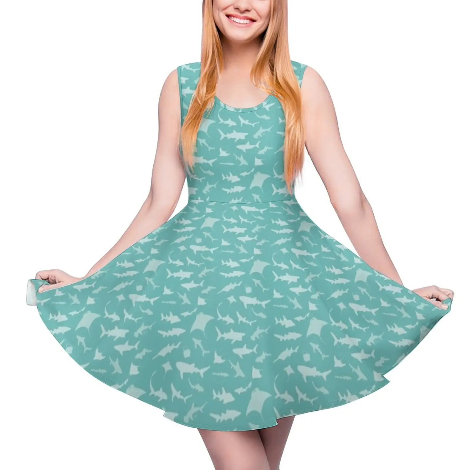 

Sharks and Rays! Round Neck Dress Cocktail of dresses loose summer dress women clothes