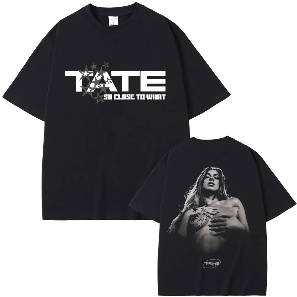 2025 Singer Tate Mcrae T8 Music T Shirts Men Women Vintage T-shirt Summer Cotton Oversized Short Sleeve Tee Tops for Fans Gift 1
