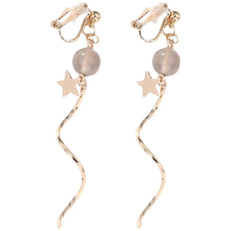 Korean Style Women's Clip on Earrings No Pierced for Women Fashion Handmade Cuff Earrings Hypoallergenic Cuff Ear Clip Jewelry ear clip earrings,clip earrings,ear clip