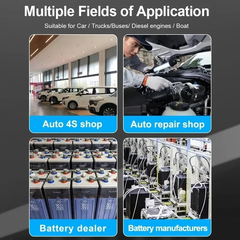 Scanner diagnostico per batterie auto 12V 24V con schermo LCD chiaro, funzione di test del carica e della carica di avviamento per tutte le batterie al litio dei veicoli NF-512 - immagine 6
